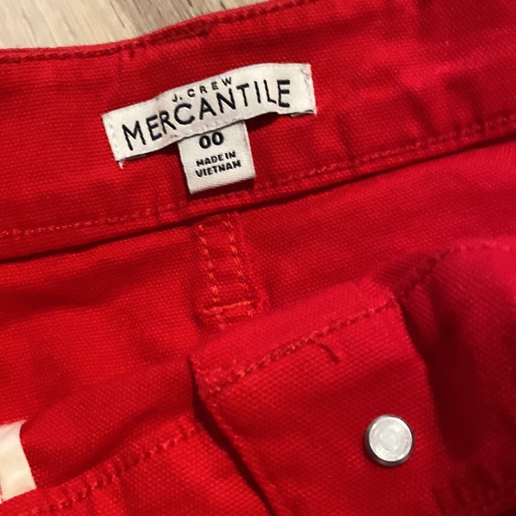 J crew red button down mini skirt sz 00 - Picture 2 of 2